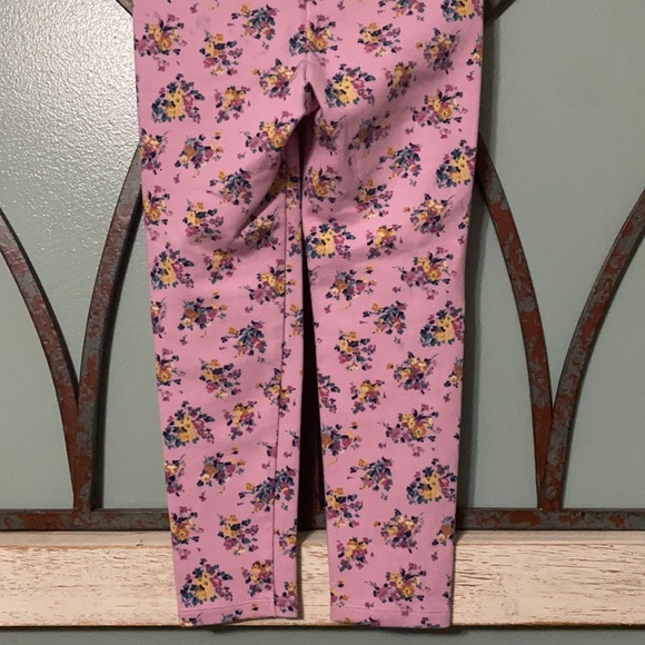 Girls’ 4T Janie and Jack Pink Floral Ponte Pants - Picture 6 of 7